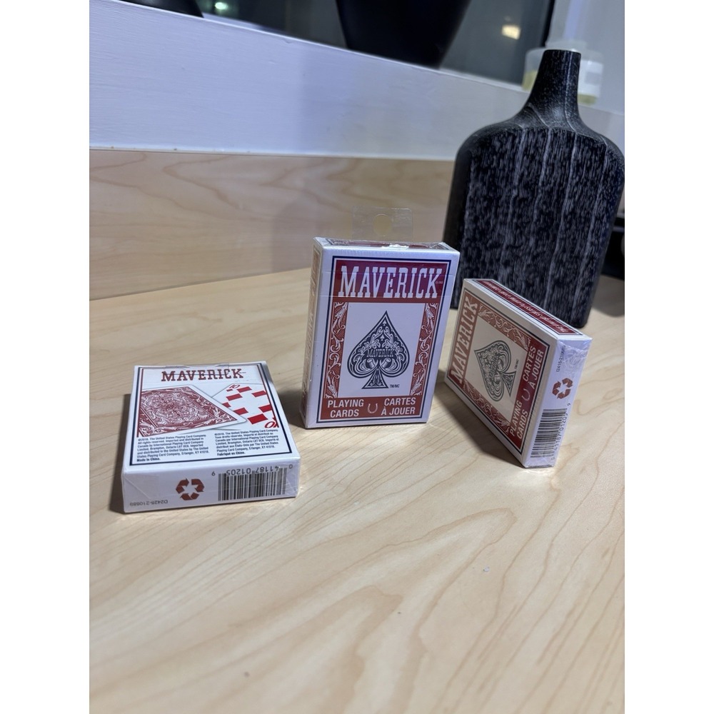 Brand New Sealed Maverick Poker Size Playing Cards 3Count Deck Set 3 Pack